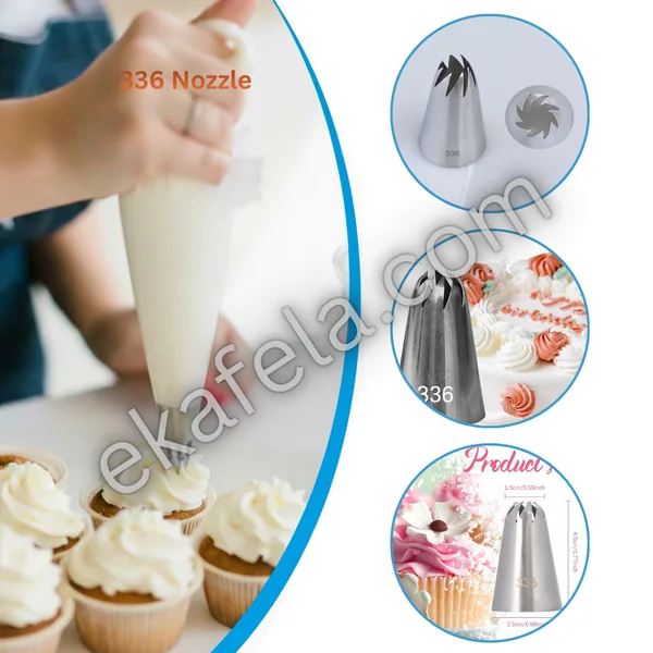 Stainless steel 336 piping nozzle for cake and cupcake frosting